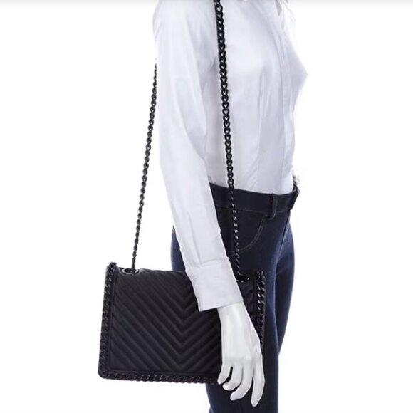 ALDO Greenwald Chain Border Quilted Cross Boody Bag in Black Colour - Picture 2 of 11